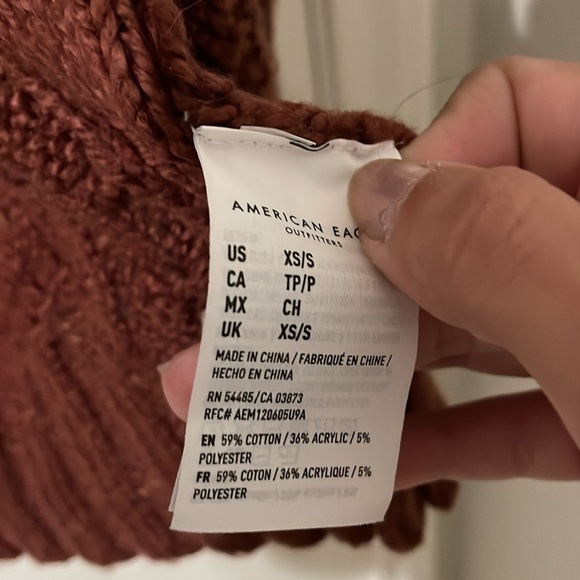 American Eagle Western Boho Fringe Open Cable Knit Cardigan Size XS - Picture 7 of 11